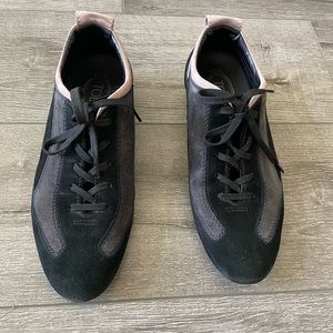 TODS SUEDE CASUAL FLAT SHOES BLACK/GREY/PINK MADE IN ITALY